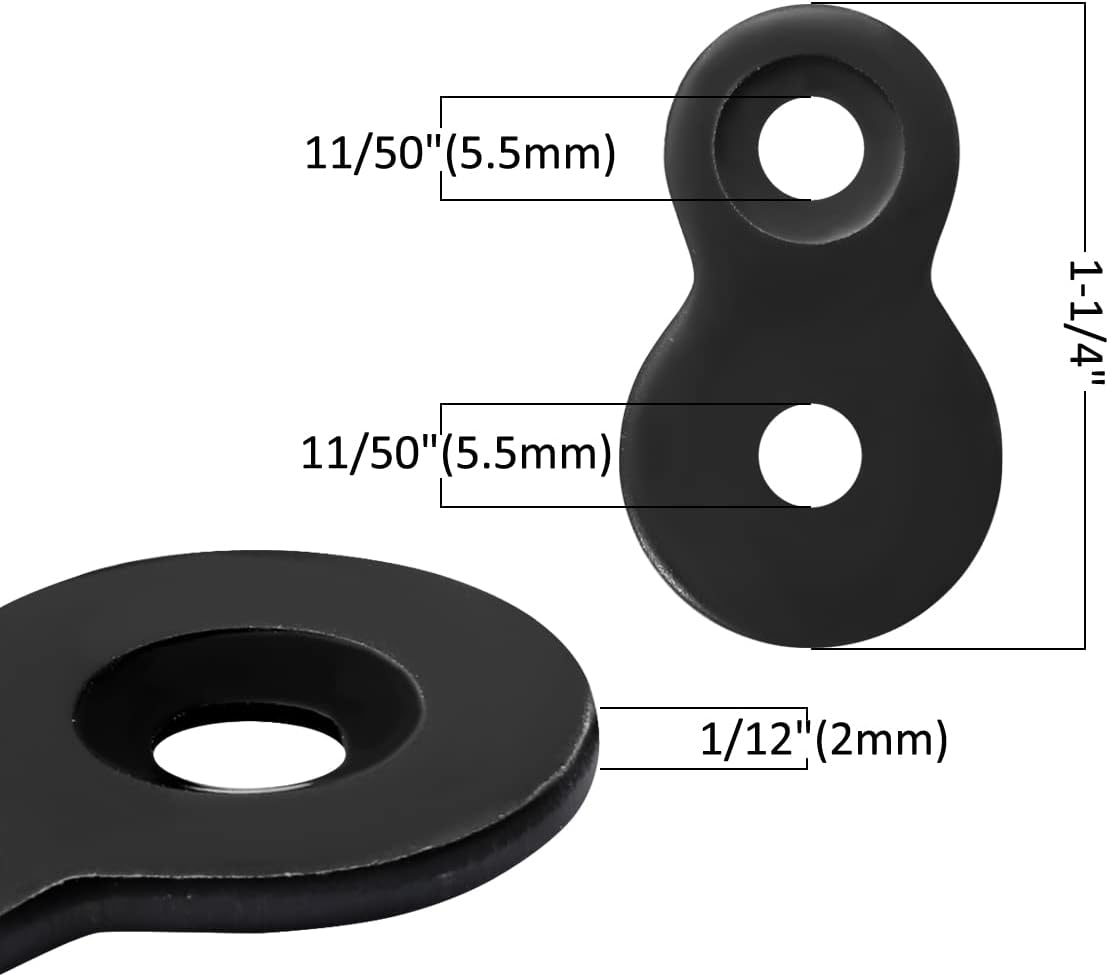 Figure 8 Fastener, Heavy Duty Table Top Fasteners, Desktop Clips Tabletop Connector Bracket (Black) (20) (20) - Image 2